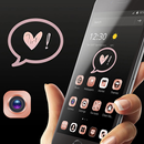 Rose Gold Metallic Heart Theme APK