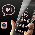 Rose Gold Metallic Heart Theme أيقونة