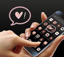 Rose Gold Metallic Heart Theme تصوير الشاشة 1