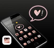 Rose Gold Metallic Heart Theme 截图 2