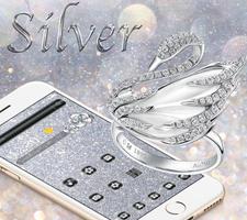 Silver Glitter Dazzling Theme الملصق