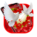 Gorgeous Rose Pigeon Heart Theme APK