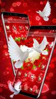 Gorgeous Rose Pigeon Heart Theme اسکرین شاٹ 1