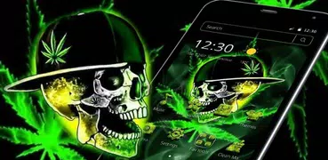 Green Weed Skull Theme