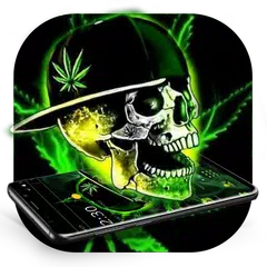 download Green Weed Skull Theme APK