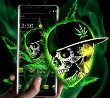 Green Weed Skull Theme โปสเตอร์