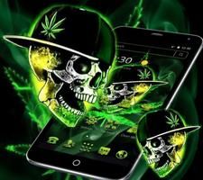 Green Weed Skull Theme स्क्रीनशॉट 2