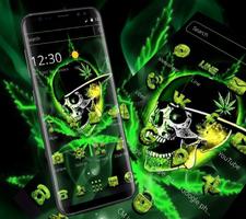 Green Weed Skull Theme capture d'écran 3