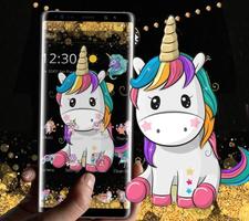 Gold Black Business Unicorn Theme الملصق