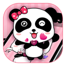 Pink Cute Bowknot Panda Theme APK