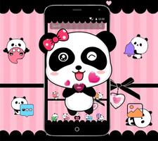 Pink Cute Bowknot Panda Theme capture d'écran 1