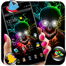 Neon Colorful Skull Theme APK