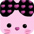 Pink Bowknot Cute Kitty Theme icône