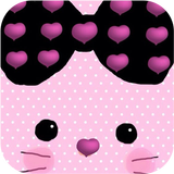 Pink Bowknot Cute Kitty Theme أيقونة