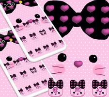 Pink Bowknot Cute Kitty Theme capture d'écran 1