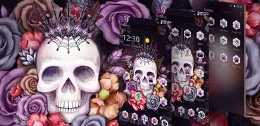 Colorful Flower Skull Fancy Theme