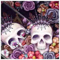 Скачать Colorful Flower Skull Fancy Theme APK
