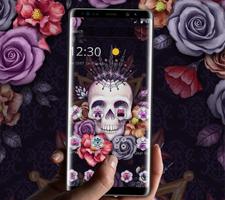 Colorful Flower Skull Fancy Theme 截图 2