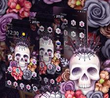 Colorful Flower Skull Fancy Theme скриншот 3