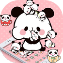 Pink Cartoon Cute Panda Theme APK