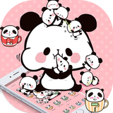 Pink Cartoon Cute Panda Theme icône