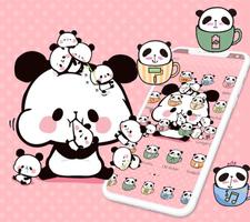 Pink Cartoon Cute Panda Theme capture d'écran 1
