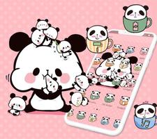 Pink Cartoon Cute Panda Theme تصوير الشاشة 1