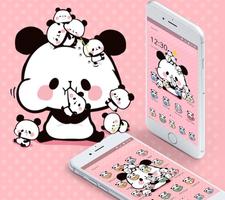 Pink Cartoon Cute Panda Theme تصوير الشاشة 2
