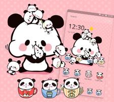 Pink Cartoon Cute Panda Theme ภาพหน้าจอ 3