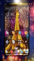 فرحة Newyear الألعاب النارية الملصق