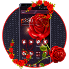 Icona 3D Black And Red Rose Theme