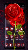 3D Black And Red Rose Theme Poster