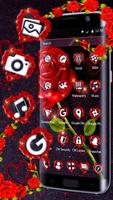 3D Black And Red Rose Theme captura de pantalla 1