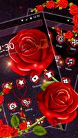3D黒と赤のバラのテーマ黒 スクリーンショット 2