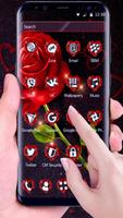 3D Black And Red Rose Theme captura de pantalla 3