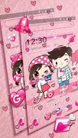 Cute Cartoon Love Launcher Theme Affiche