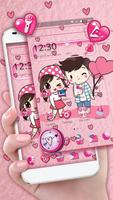 Cute Cartoon Love Launcher Theme 截圖 1