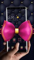 Black Leather Pink Bowknot Theme پوسٹر