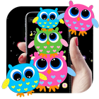 Cute Owl Family Cartoon Theme ไอคอน