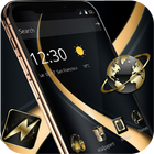 Gold Curving Luxury Business Theme أيقونة