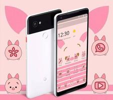 Pink Cute Piggy Theme Cartaz