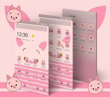 Pink Cute Piggy Theme 截圖 1