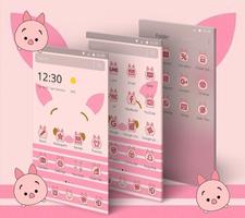 Pink Cute Piggy Theme capture d'écran 1