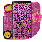 Pink Leopard Skin Theme أيقونة