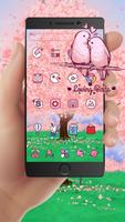 Cute pink love bird theme Ekran Görüntüsü 2