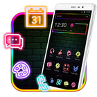 Neon Light Wall Theme أيقونة