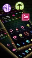 Neon Light Wall Theme الملصق