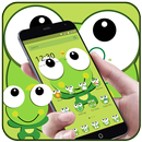 Green Cartoon Frog Big Eyes Theme APK