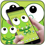 Green Cartoon Frog Big Eyes Theme আইকন