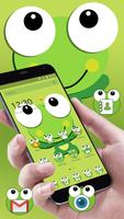 Green Cartoon Frog Big Eyes Theme โปสเตอร์